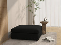 Deluxe Cloud Black Ottoman | 1-Piece (Includes 1 Ottoman), Bouclé Sherpa-Like Fabric, Washable Cushion Covers