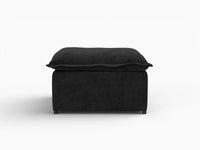 Deluxe Cloud Black Ottoman | 1-Piece (Includes 1 Ottoman), Linen Look Poly Fabric, Washable Cushion Covers