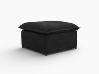 Deluxe Cloud Black Ottoman | 1-Piece (Includes 1 Ottoman), Linen Look Poly Fabric, Washable Cushion Covers