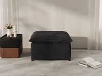 Deluxe Cloud Black Ottoman | 1-Piece (Includes 1 Ottoman), Linen Look Poly Fabric, Washable Cushion Covers
