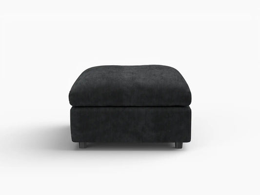 Fundas seccionales Lounge Cloud para sofá | Funda de sofá de chenilla de lino negro con 1 otomana