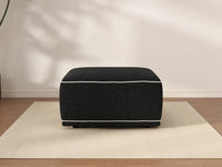 Deluxe Cloud Black Small Space Ottoman | 1-Piece (Includes 1 Ottoman), Bouclé Sherpa-Like Fabric, Easy To Clean