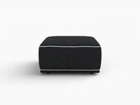 Deluxe Cloud Black Small Space Ottoman | 1-Piece (Includes 1 Ottoman), Bouclé Sherpa-Like Fabric, Easy To Clean