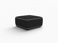 Deluxe Cloud Black Small Space Ottoman | 1-Piece (Includes 1 Ottoman), Bouclé Sherpa-Like Fabric, Easy To Clean