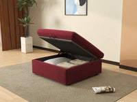 Deluxe Cloud Claret Ottoman | 1-Piece (Includes 1 Ottoman), Velvet Fabric, Living Room Accent, Washable Cushion Covers