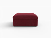 Deluxe Cloud Claret Ottoman | 1-Piece (Includes 1 Ottoman), Velvet Fabric, Living Room Accent, Washable Cushion Covers