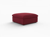 Deluxe Cloud Claret Ottoman | 1-Piece (Includes 1 Ottoman), Velvet Fabric, Living Room Accent, Washable Cushion Covers