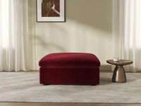Deluxe Cloud Claret Ottoman | 1-Piece (Includes 1 Ottoman), Velvet Fabric, Living Room Accent, Washable Cushion Covers