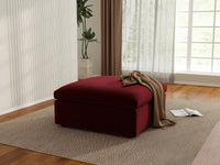 Deluxe Cloud Claret Ottoman | 1-Piece (Includes 1 Ottoman), Velvet Fabric, Living Room Accent, Washable Cushion Covers