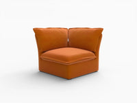 Deluxe Cloud Dark Orange 1-Seater Single Sofa | 1-Piece, Velvet Fabric, Washable Covers