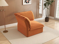 Deluxe Cloud Dark Orange 1-Seater Single Sofa | 1-Piece, Velvet Fabric, Washable Covers
