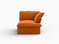 Deluxe Cloud Dark Orange 1-Seater Sofa | 1-Piece, Velvet Fabric, Washable Covers