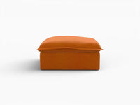 Deluxe Cloud Dark Orange 1-Seater Storage Ottoman | 1-Piece (includes 1 ottoman), Velvet Fabric, Washable Covers