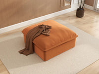Deluxe Cloud Dark Orange 1-Seater Storage Ottoman | 1-Piece (includes 1 ottoman), Velvet Fabric, Washable Covers