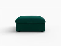 Deluxe Cloud Gem Green Ottoman | 1-Piece (Includes 1 Ottoman), Velvet Fabric, Living Room Accent, Washable Cushion Covers