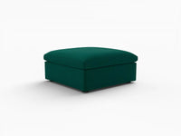 Deluxe Cloud Gem Green Ottoman | 1-Piece (Includes 1 Ottoman), Velvet Fabric, Living Room Accent, Washable Cushion Covers