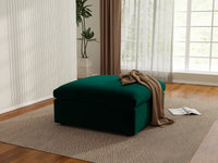 Deluxe Cloud Gem Green Ottoman | 1-Piece (Includes 1 Ottoman), Velvet Fabric, Living Room Accent, Washable Cushion Covers