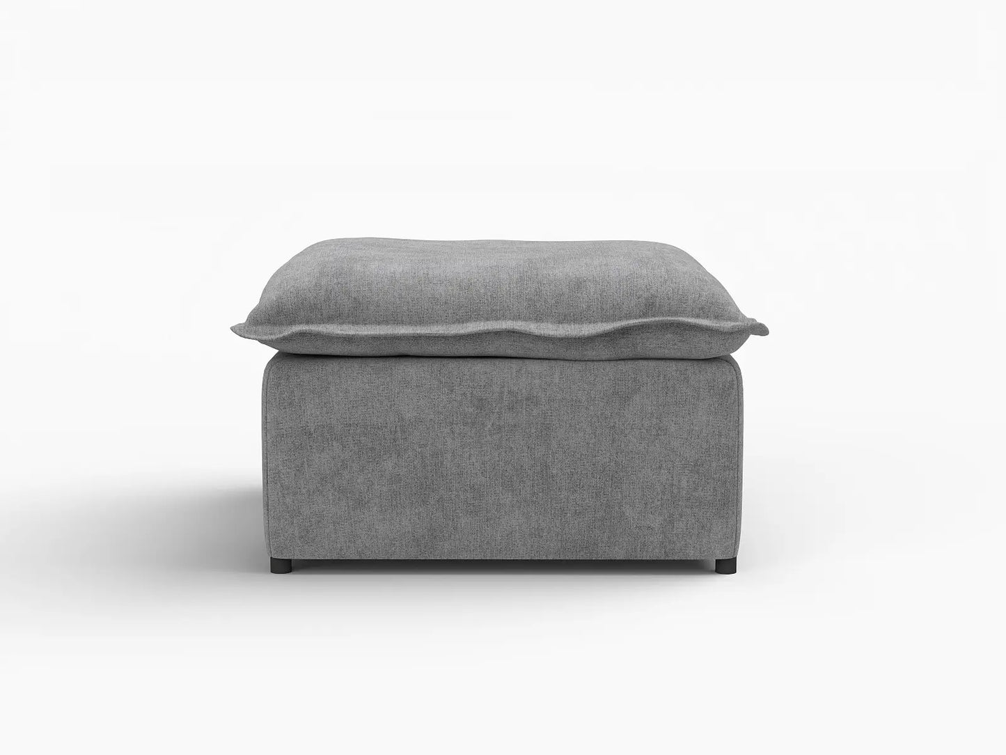 Deluxe Cloud Grey Ottoman | 1-Piece (Includes 1 Ottoman), Linen Look Poly Fabric, Easy To Clean