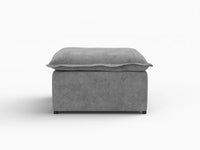 Deluxe Cloud Grey Ottoman | 1-Piece (Includes 1 Ottoman), Linen Look Poly Fabric, Easy To Clean