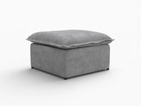 Deluxe Cloud Grey Ottoman | 1-Piece (Includes 1 Ottoman), Linen Look Poly Fabric, Easy To Clean