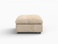 Deluxe Cloud Khaki Ottoman | 1-Piece (Includes 1 Ottoman), Linen-Blend Chenille Fabric, Easy To Clean