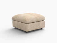 Deluxe Cloud Khaki Ottoman | 1-Piece (Includes 1 Ottoman), Linen-Blend Chenille Fabric, Easy To Clean