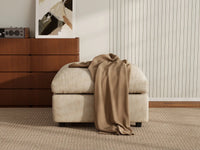 Deluxe Cloud Khaki Ottoman | 1-Piece (Includes 1 Ottoman), Linen-Blend Chenille Fabric, Easy To Clean