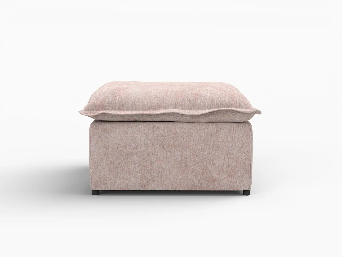 Deluxe Cloud Khaki Ottoman | 1-Piece (Includes 1 Ottoman), Linen Look Poly Fabric, Washable Cushion Covers