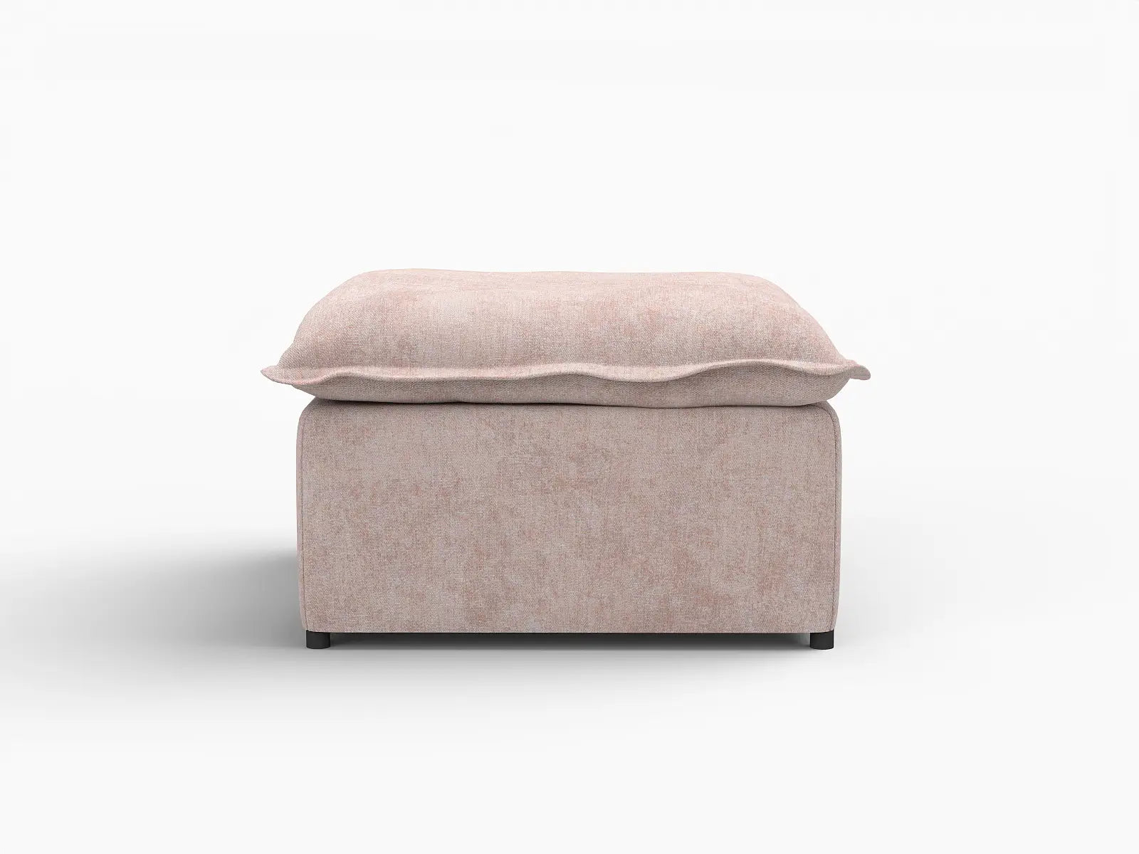 Deluxe Cloud Khaki Ottoman | 1-Piece (Includes 1 Ottoman), Linen Look Poly Fabric, Washable Cushion Covers