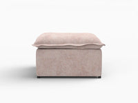 Deluxe Cloud Khaki Ottoman | 1-Piece (Includes 1 Ottoman), Linen Look Poly Fabric, Washable Cushion Covers