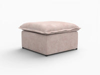 Deluxe Cloud Khaki Ottoman | 1-Piece (Includes 1 Ottoman), Linen Look Poly Fabric, Washable Cushion Covers