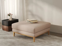 Deluxe Cloud Khaki Ottoman | 1-Piece (Includes 1 Ottoman), Linen Look Poly Fabric, Washable Cushion Covers