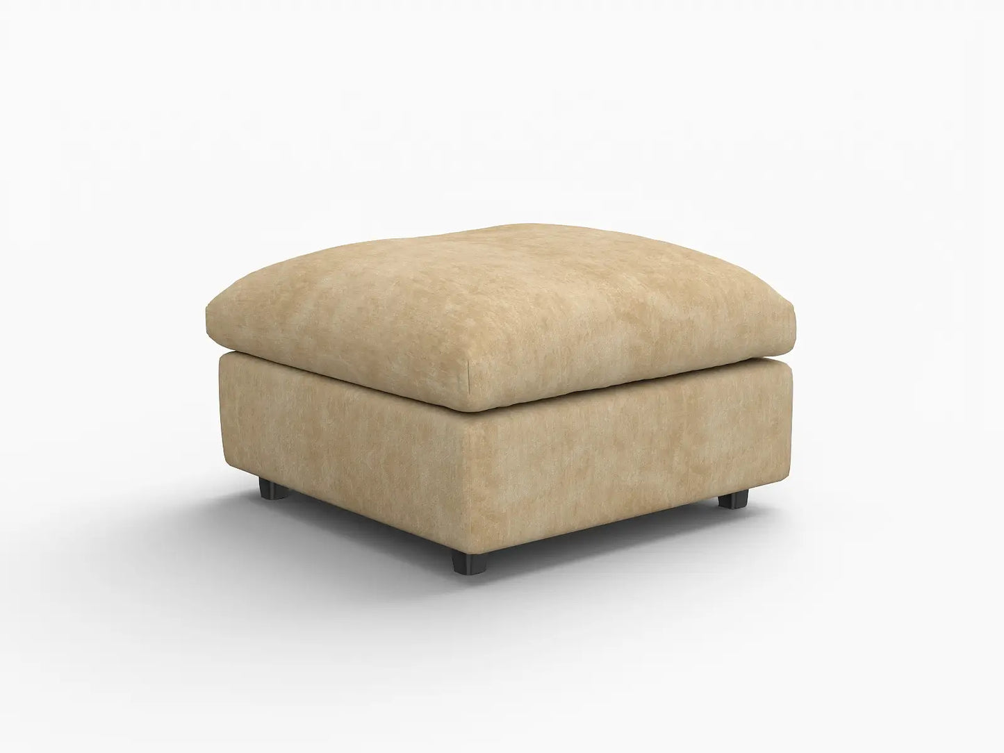 Puf Deluxe Nube Caqui | 1 pieza (incluye 1 puf), Tela de chenilla mezcla de lino, Fácil de limpiar