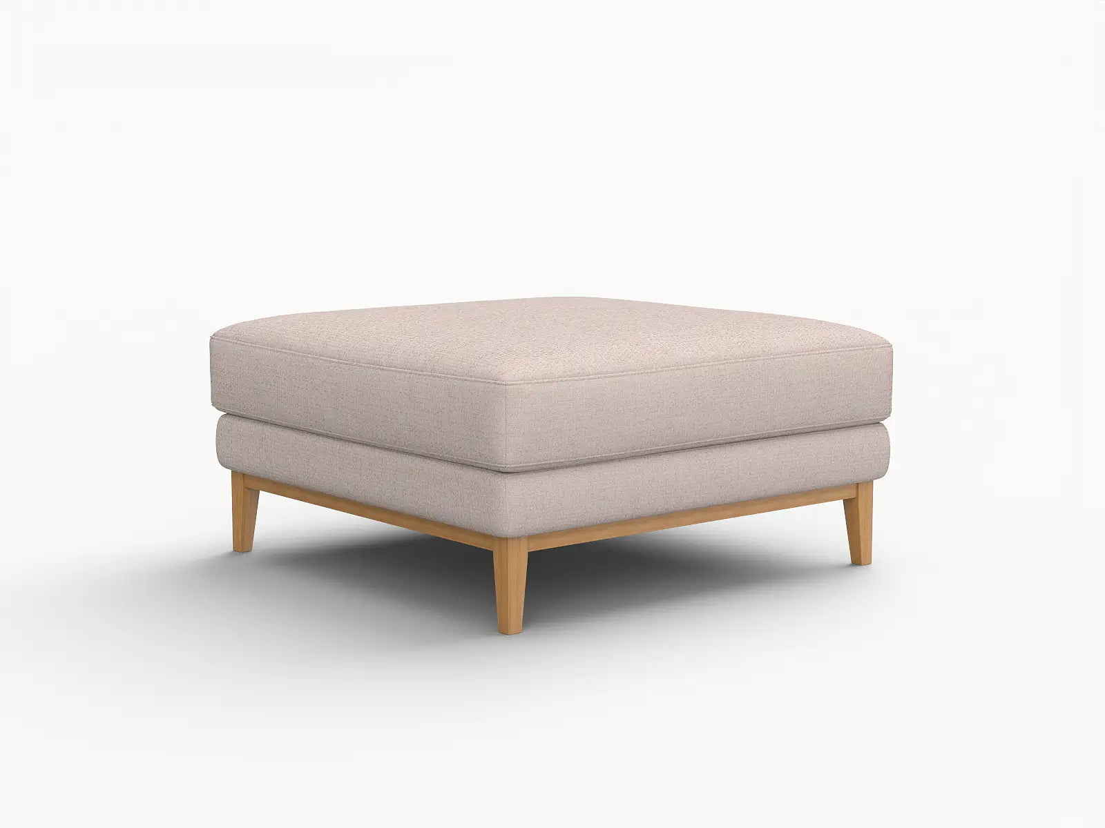Deluxe Cloud Khaki Ottoman | 1-Piece (Includes 1 Ottoman), Linen Look Poly Fabric, Washable Cushion Covers