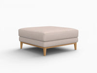 Deluxe Cloud Khaki Ottoman | 1-Piece (Includes 1 Ottoman), Linen Look Poly Fabric, Washable Cushion Covers