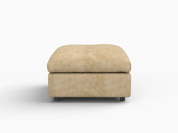 Fundas de sofá seccional Lounge Cloud | Funda de sofá chenilla mezcla lino color caqui con 1 otomana