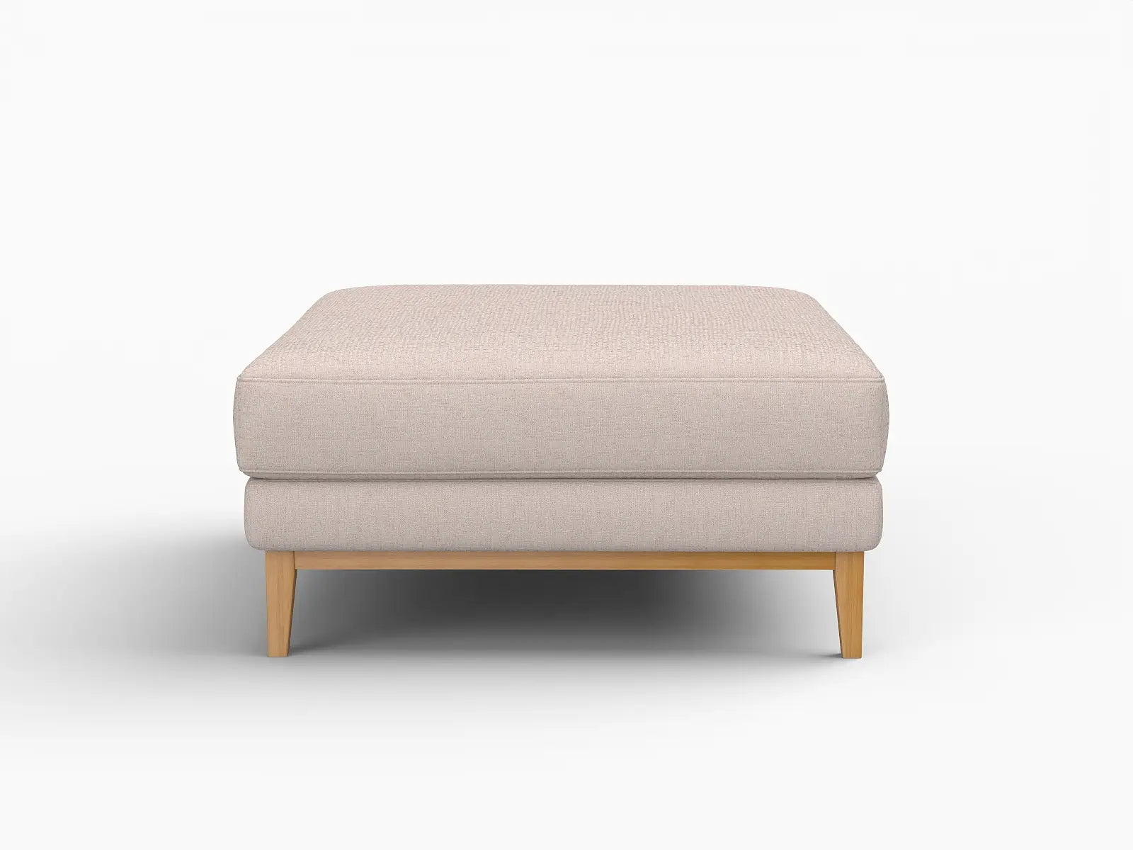 Deluxe Cloud Khaki Ottoman | 1-Piece (Includes 1 Ottoman), Linen Look Poly Fabric, Washable Cushion Covers