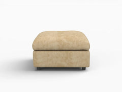 Fundas de sofá seccional Lounge Cloud | Funda de sofá chenilla mezcla lino color caqui con 1 otomana