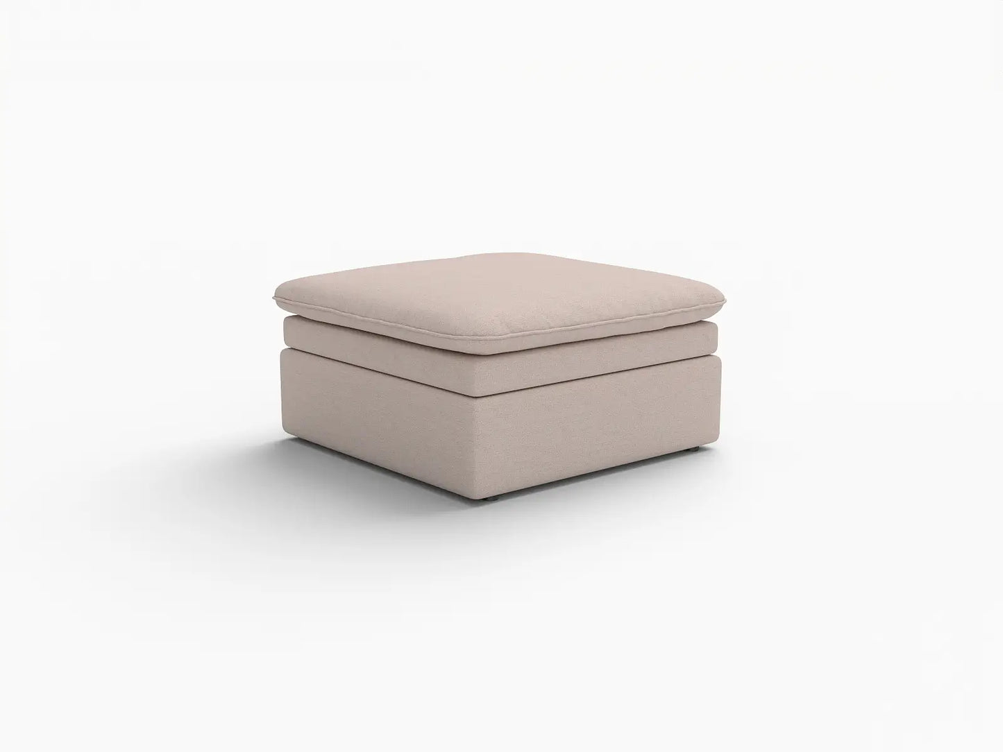 Puf Deluxe Cloud Caqui | 1 pieza (Incluye 1 puf), Tela de Poliéster con Aspecto de Lino, Fundas de Cojín Lavables
