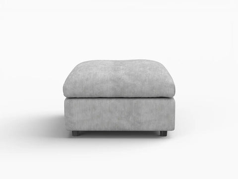 Lounge Cloud Sectional Sofa Covers | Light Grey Linen-Blend Chenille Sofa Cover for with 1-Ottoman