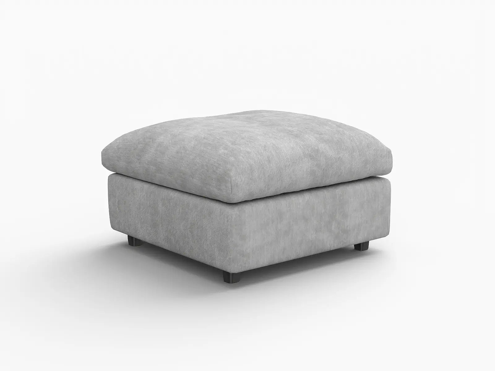 Puf Deluxe Cloud gris claro | 1 pieza (incluye 1 puf), tela de chenilla mezcla de lino, fundas de cojín lavables