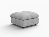 Puf Deluxe Cloud gris claro | 1 pieza (incluye 1 puf), tela de chenilla mezcla de lino, fundas de cojín lavables