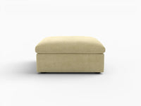 Deluxe Cloud Ottoman in Beige Velvet | 1-Piece (Includes 1 Ottoman), Living Room Accent, Easy To Clean, Small Space