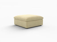 Deluxe Cloud Ottoman in Beige Velvet | 1-Piece (Includes 1 Ottoman), Living Room Accent, Easy To Clean, Small Space