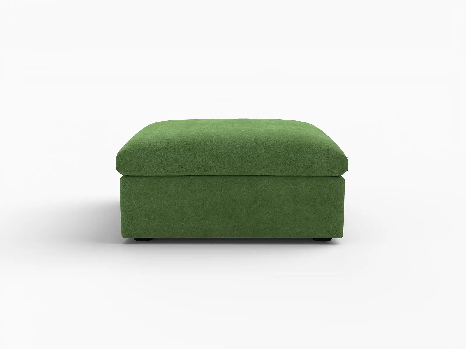 Deluxe Cloud Ottoman in Earth Green Velvet | 1-Piece (Includes 1 Ottoman), Living Room Accent, Easy To Clean, Contemporary Style