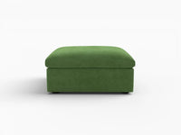 Deluxe Cloud Ottoman in Earth Green Velvet | 1-Piece (Includes 1 Ottoman), Living Room Accent, Easy To Clean, Contemporary Style
