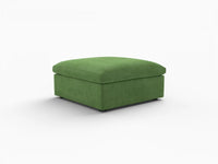 Deluxe Cloud Ottoman in Earth Green Velvet | 1-Piece (Includes 1 Ottoman), Living Room Accent, Easy To Clean, Contemporary Style