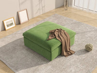 Deluxe Cloud Ottoman in Earth Green Velvet | 1-Piece (Includes 1 Ottoman), Living Room Accent, Easy To Clean, Contemporary Style