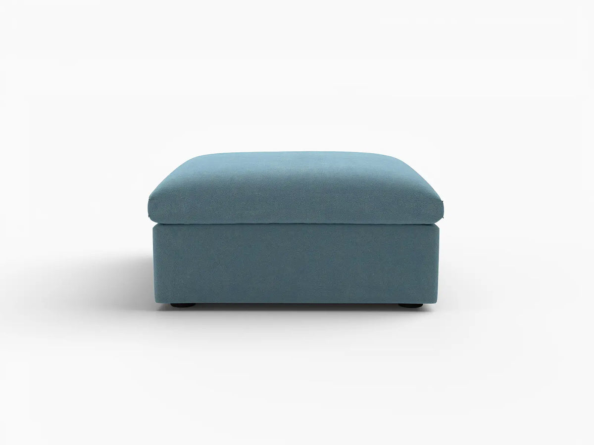 Deluxe Cloud Ottoman in Light Blue Velvet | 1-Piece (Includes 1 Ottoman), Living Room Accent, Easy To Clean, Modular Design
