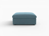 Deluxe Cloud Ottoman in Light Blue Velvet | 1-Piece (Includes 1 Ottoman), Living Room Accent, Easy To Clean, Modular Design